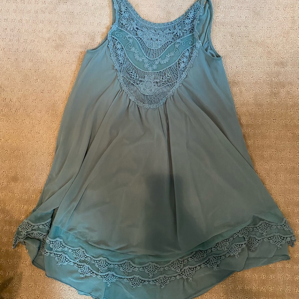 Teal Lace babydoll dress